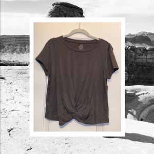 Olive Twist Front Baby Tee